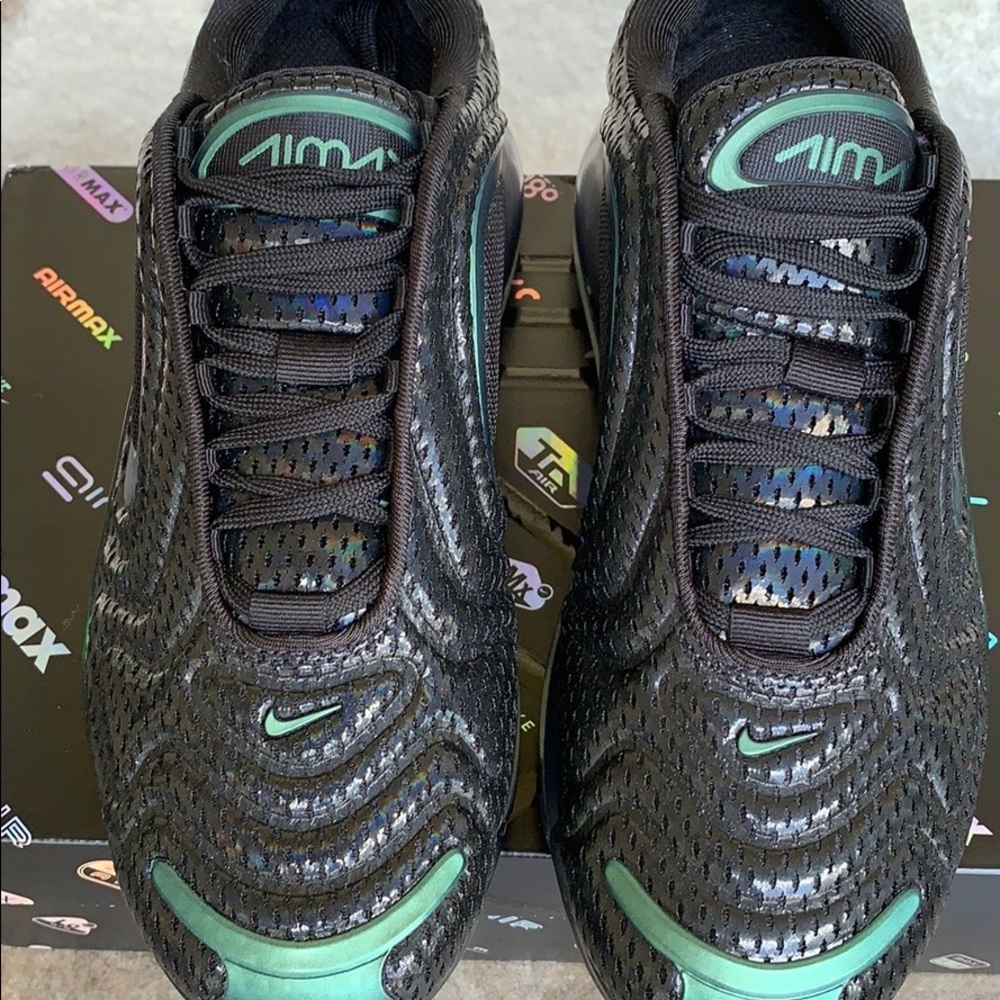 NIKE AIR MAX 720 Black/Black-Metallic Silver Men’s - Picture 7 of 16